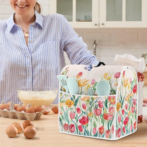 Floral Stand Mixer Cover for Kitchen Aid Mixers Accessories, Mixer Cover for Stand Mixer with Pockets, Suitable for Kitchen Mixer Cover...