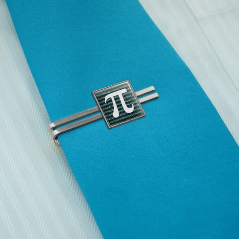Pi Math Geek Nerd 3.14 Square Tie Bar Clip Clasp Tack- Silver or Gold...