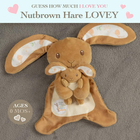 KIDS PREFERRED Guess How Much I Love You Cute Bunny Plush Lovey Crinkle Security Blanket for Infants, Babies, Toddlers and Kids...