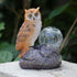 Solar Garden Statue Decor,Owl Standing On The Stone,Beside A Cracked Glass Ball with Warm Light,Polyresin for Patio, Lawn, Yard Art Decoration, Ho...