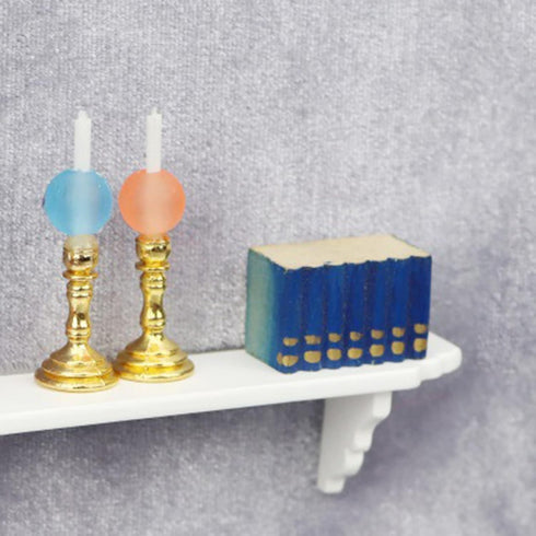 2Pcs White Dollhouse Wall Shelf, 1:12 Scale Miniature Dollhouse Accessories, White Doll House Storage Wall Shelf for Kitchen Scene White Dolls and...