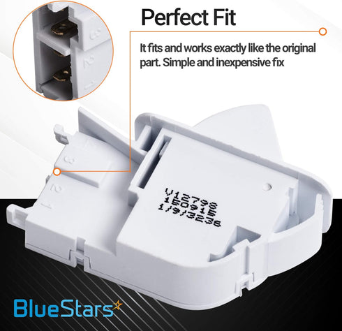 Ultra Durable 6600JB1010A Refrigerator Door Push Button Switch Replacement part by Blue Stars - Exact Fit for LG & Kenmore Refrigerators - Replaces AP4442090 6600JB1010K 1268243 - PACK OF 2