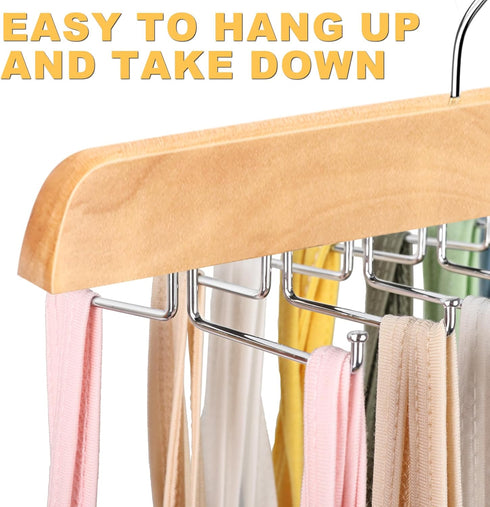 Tank Top Hanger with Premium Wood, 20 Large Capacity, Space Saving,360 Degree Rotating, Foldable Metal Hooks, Tank Tops...