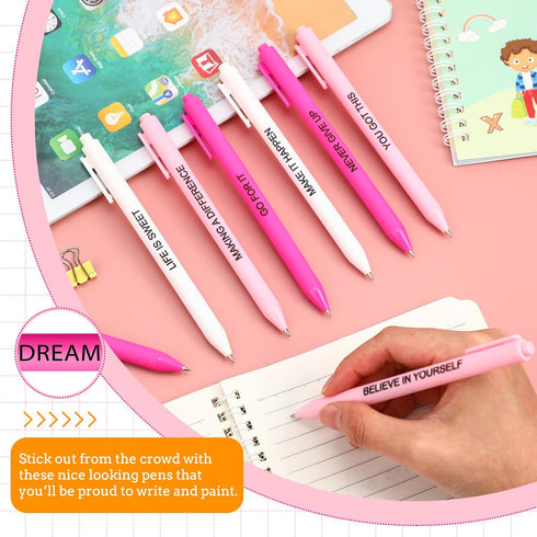 50 Pcs Gel Ink Pens Motivational Pen for Coworkers Inspirational Quote Pen Retractable Rolling Ball Smooth Writing for School Supplies Office Home...
