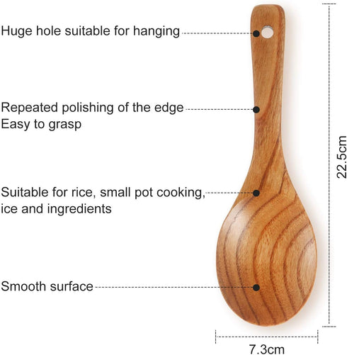 8 Pieces Wooden Spoons Set 9 Inch for Cooking, Serving Salad, Stirring Soup, Rice, Nonstick Heat Resistance Easy to Use...