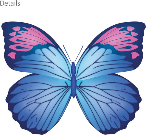 DECOWALL DS9-1302 30 Vibrant Butterflies Kids Wall Stickers Wall Decals Peel and Stick Removable Wall Stickers for Kids Nursery Bedroom Living Roo...
