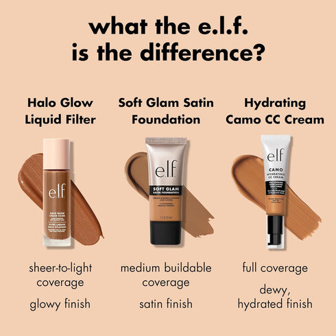 e.l.f. Soft Glam Foundation, Medium Coverage, Long-Lasting & Buildable Foundation For A Smooth, Satin Finish, Vegan & Cruelty-Free, 13 Fair Neutra...