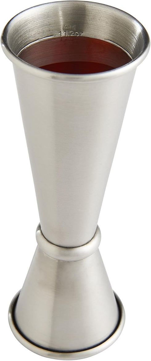 HIC Kitchen Bar Japanese-Style Double Cocktail Jigger, 18/8 Stainless Steel, 4.75-Inches, 0.5-Ounce to 2-Ounce...