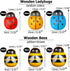 225 pcs Tiny Resin Bee Wooden Ladybug Daisy Flower Mushroom Decor, Bumble Bee Embellishment Epoxy Slime Charm Miniature Fairy Garden Accessories F...