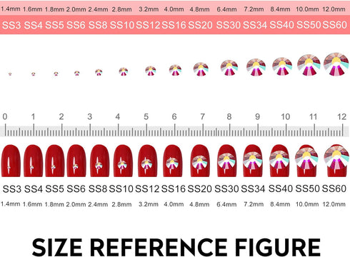 2880pcs Glue Fix Crystal Flatback Rhinestones Glass Diamantes Gems for Nail Art Crafts Decorations Clothes Shoes 2.4mm (ss8, Crystal)...