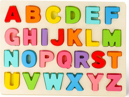 LovesTown Wooden Puzzles for Kids, Alphabet Wooden Puzzles Montessori Toddler Puzzles Preschool Educational Toys for Toddler Boys Girls Birthday...