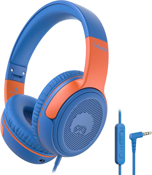 rockpapa Share 1 Kids Headphones Wired with Microphone & Share Port, 85dB/94dB Volume Limited, Cute Foldable Student Child Boys Girls Headphones f...