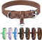 Dog Collar for Small Medium Large Dogs Pet Collars Girl Boy, PU Stamping Leather Plaid Dogs Collar Adjustable Chihuahua Teacup Yorkie Puppy Collar...