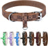 Dog Collar for Small Medium Large Dogs Pet Collars Girl Boy, PU Stamping Leather Plaid Dogs Collar Adjustable Chihuahua Teacup Yorkie Puppy Collar...