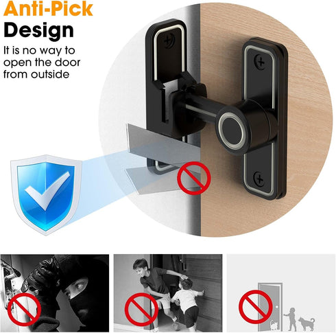 Sliding Barn Door Lock Hardware, 90 Degree Locks for Barn Doors, Flip Gate Latches for Barn, Garden, Bathroom, Outdoor, Garage, Window (Luminous B...