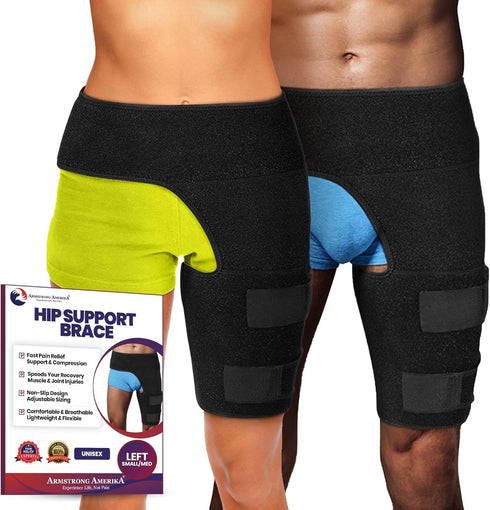 Hip Brace Thigh Compression Sleeve | Hip Sciatica Pain Relief Device Brace | Hamstring & Groin Compression Sleeve Wrap for Sciatic Nerve Relief | ...