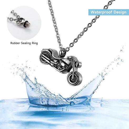 Urn Necklaces for Ashes for Men, Cremation Jewelry for Ashes, Ash Necklace for Human Ashes Necklace Stainless Steel Motorcycle Jewelry Ashes Keeps...