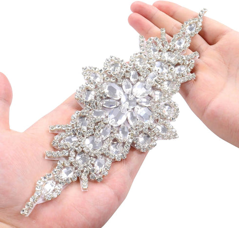 ShiDianYi Elegant Sash/Wedding Applique - Rhinestones Hot Fix or Sew On Belt Sash for Dress...
