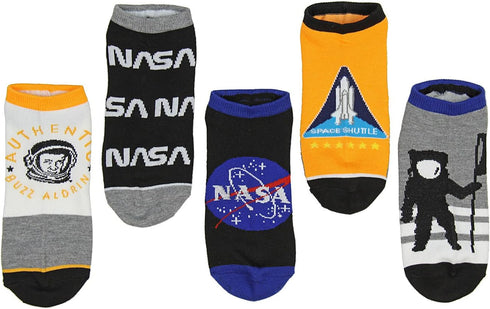 Buzz Aldrin NASA Themed No-Show Ankle Socks 5 Pair Set...