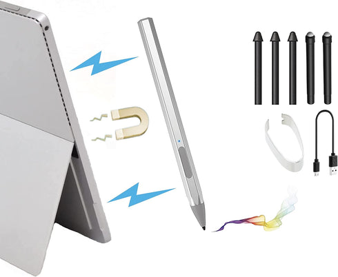 4096 Pressure Stylus Pen for Microsoft Surface Pro 9/8/7/6/5/4/3/X Surface Laptop Book Studio Surface 3/Go3/Go2/Go Pen Protocol, Magnetic Hold, Er...