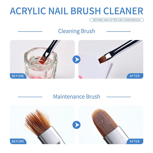 Nail Brush Cleaner 5fl.oz 150ml Nail Brush Cleaner And Conditioner Quickly Clean Nail Art Brush Acrylic Nail Brush DIY Salon At Home...