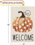 Fall Garden Flag?Welcome Pumpkin Fall Flag 12X18inch?Double Faced Linen Material ?Outdoor Fall Decor?Farmhouse Welcome Banner Pumpkin Decor...