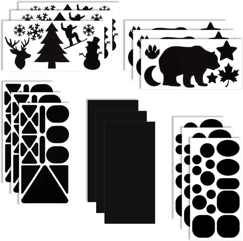 10 Sheets Repair Patches Down Jacket Black Nylon Fabric Patch Winter Self Adhesive Different Size and Shapes Clothes Clothing Repair Kit for Down ...