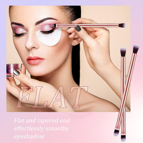 24 Pcs Eyeshadow Smudge Brush 2 in 1 Eyeshadow Brush 2 Double Ended Concealer Brush Under Eye Small Soft Firm Pointed Foundation Makeup Applicator...