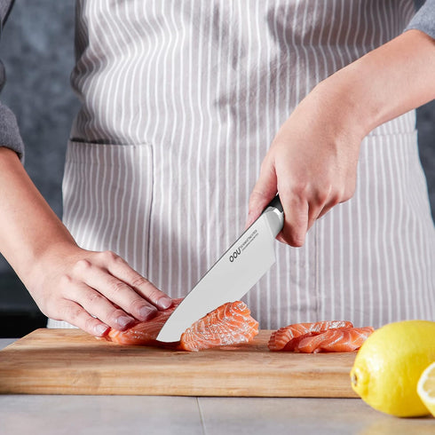 Professional Chef Knife 8 Inch Kitchen Knife, German High Carbon Stainless Steel Super Sharp Chef's Knife With Ergonomic Solid Wood Handle, Useful...