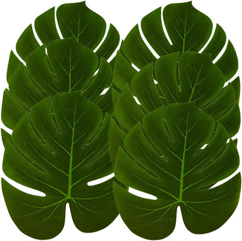 Hopeak Artificial Palm Leaves 24 Pieces Large Palm Leaves for Hawaiian Luau Party Jungle Beach Theme Party Birthday Table and Wall Decorations...