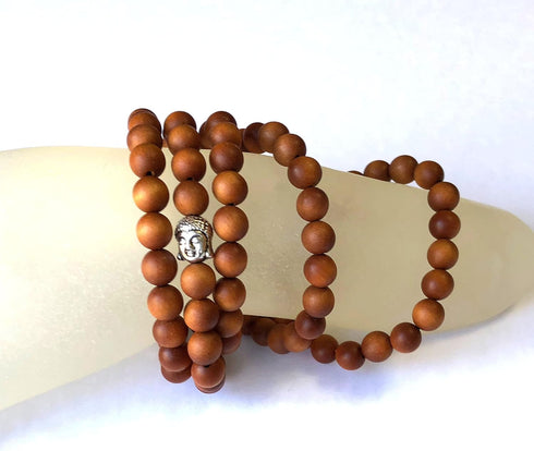 Mens Womens 108 Bead Sandalwood 8mm Mala Bracelet - Yoga Meditation Beads - Buddha Prayer Beads...