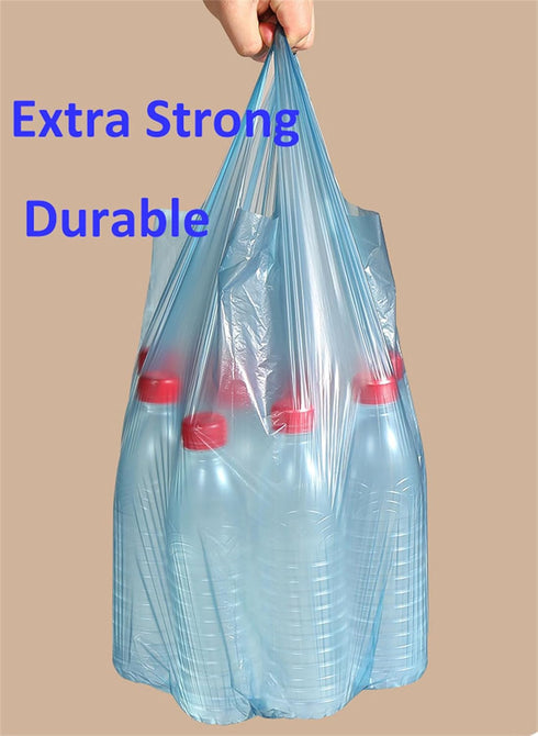 50 Count 2-3 Gallon Tear-Free Small Trash Bags with handles Garbage Bags Separated Unscented for Bathroom Kitchen (50)...