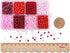 PH PandaHall 4mm Red Seed Beads, 1900pcs 6/0 Small Pony Beads for Friendship Waist Beads 8 Colors Mini Spacer Beads for Bracelet Making Summer Sea...