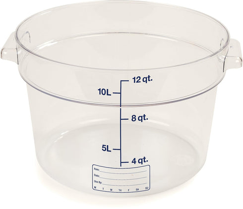 Carlisle FoodService Products Storplus Round Food Storage Container with Stackable Design for Catering, Buffets, Restaurants, Polycarbonate (Pc), ...