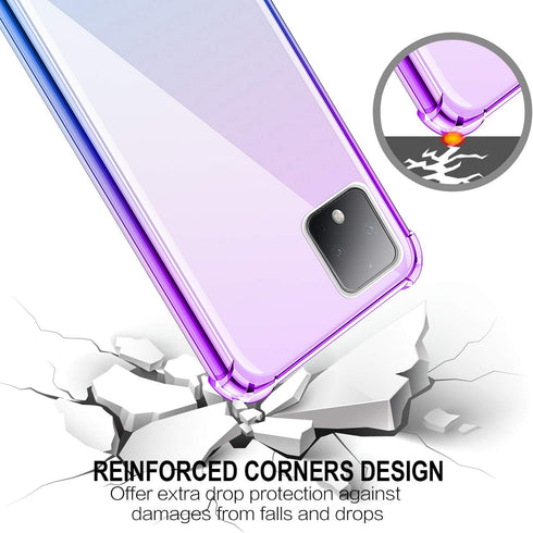 SALAWAT Compatible with Google Pixel 4 XL Case, Clear Cute Gradient Slim Phone Case Cover Reinforced TPU Bumper Hard PC Back Shockproof Protective...