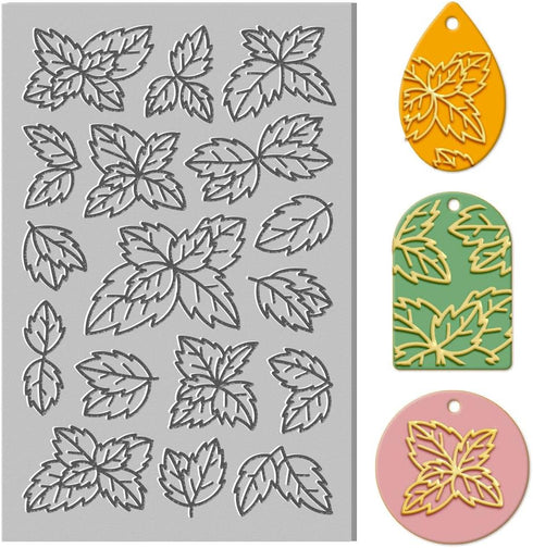 CHGCRAFT Rubber Polymer Clay Texture Sheet Leaf Clay Stamp Sheet for Crafts for DIY Clay Jewelry and Earrings Making Clay Mat...
