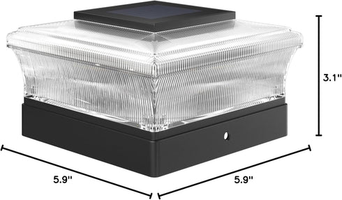 Davinci Lighting Cubed Solar Outdoor Post Cap Lights - 4x4 5x5 6x6 - Bright LED Light for Fence Deck Garden or Patio Posts (1 Pack)...