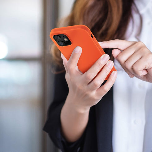 kwmobile Case Compatible with Apple iPhone 12 / iPhone 12 Pro Case - Soft Slim Protective TPU Silicone Cover - Neon Orange...