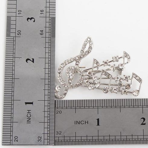 EVER FAITH Clear Austrian Crystal Elegant Musical Note Brooch...