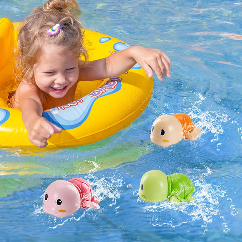 Bath Toys - Baby Water Toys for Toddlers 1-3 - Kids Pool Floating Toys for 1 Year Old Girl Boy Gifts - Wind Up Swimming Turtle Infant Bathtub Toys...
