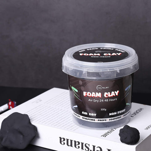 Moldable Cosplay Foam Clay (Black) – High Density and Hiqh Quality for Intricate Designs | Air Dries to Perfection for Cutting with a Knife or Rot...