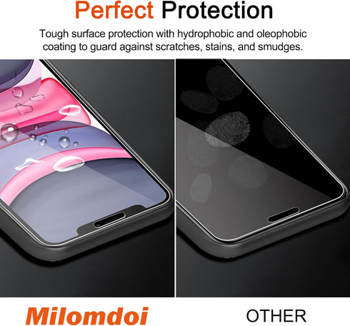 Milomdoi 3 Pack Screen Protector for Apple iPhone 11 with 3 Pack Tempered Glass Camera Lens Protector, Ultra 9H Accessories, Case Friendly, Mounti...