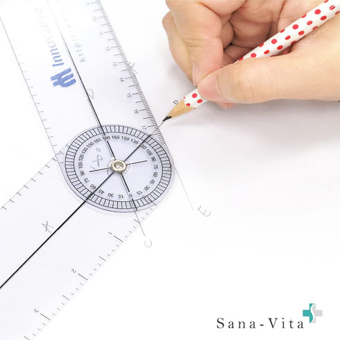 Sana-Vita Plastic Spinal Goniometer Physical Therapy Range of Motion Measurement Tool 360 Degree 2pcs...