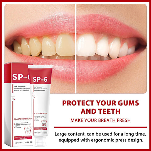 Sp-6 Ultra Whitening, Sp-6 Probiotic Whitening Toothpaste, Ultra Whitening Toothpaste sp6, Probiotic Brightening Toothpaste,Deep Cleaning Care Too...