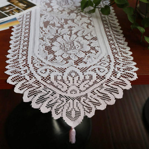 Tinsow 2 Pack Cotton Crochet Lace Rectangular Table Runner Dresser Scarf Doilies (Style A-2)...