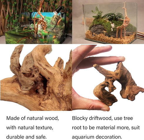 Tfwadmx 5PCS Aquarium Driftwood Branches Reptiles Trunk Driftwood Natural Wood Fish Tank Decoration Plant Stump Ornament Decor Assorted...