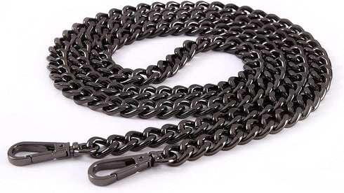47'' Light Metal Crossbody Purse Chain Straps Replacement for Bag Handbag (Black)...