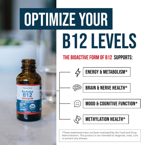 BioActive Vitamin B12 5000 mcg | Contains 3 BioActive Forms B12 Plus Methylfolate Cofactor - Methyl B12, Adenosyl B12 & Hydroxy B12 | Sublingual F...