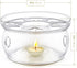 Teabloom Universal Tea Warmer (Large Size - 6 in / 15 cm Diameter) - Handcrafted with Heat Proof & Lead-Free Glass - Tealight Candle Included...