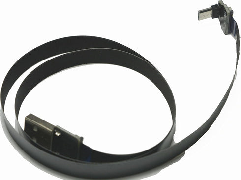 Black FFC USB FPV Flat Slim Thin Ribbon FPC Cable Micro USB 90 Degree Angle to Standard USB A for sync and Charging (50CM)...